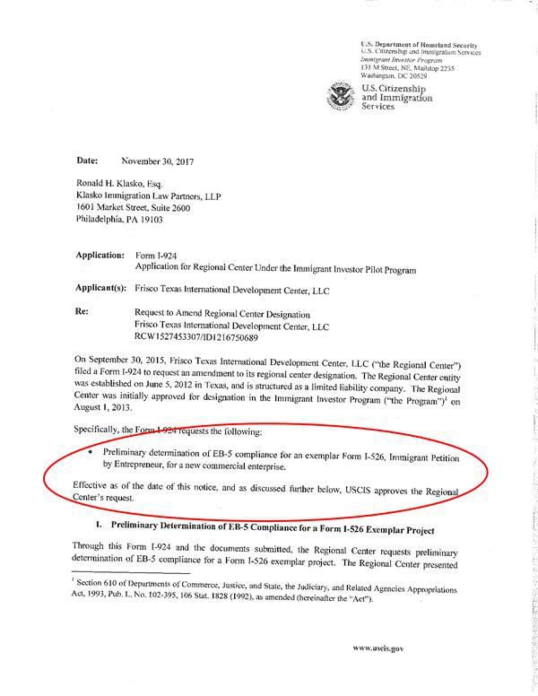 世貿(mào)通美國(guó)投資移民EB-5鉆石項(xiàng)目獲I-526樣本批準(zhǔn)