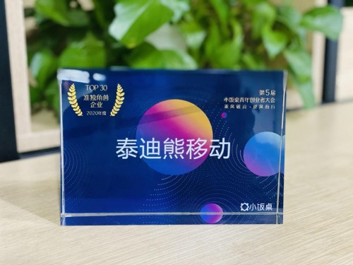 乘風(fēng)破浪 泰迪熊移動獲評“2020年度準(zhǔn)獨(dú)角獸企業(yè)TOP30”
