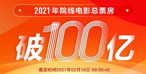 2021年中國(guó)電影總票房破百億！