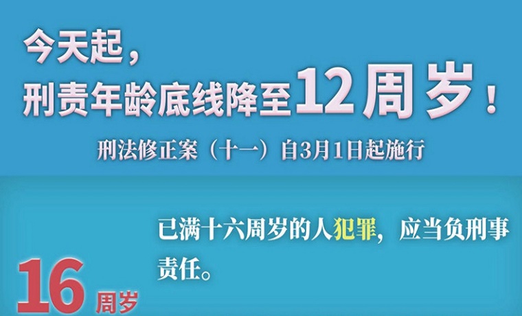 今天起，12歲成為刑責年齡新底線