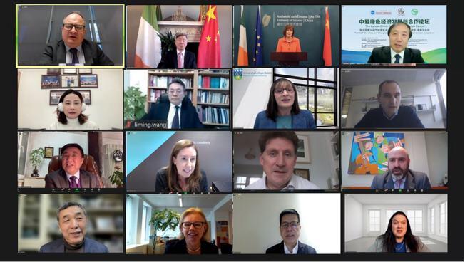 首屆“中愛綠色經濟發(fā)展與合作論壇”在線上舉行