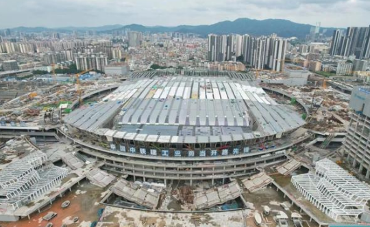 新建廣州白云站全面封頂 預(yù)計今年年底竣工