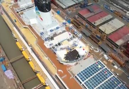 首艘國產(chǎn)大型郵輪正在全力建設(shè)中 整體內(nèi)裝進(jìn)度近95%