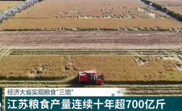 江蘇省糧食產量連續(xù)十年超700億斤
