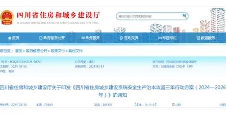 四川省住房城鄉(xiāng)建設(shè)系統(tǒng)安全生產(chǎn)治本攻堅(jiān)三年行動(dòng)方案印發(fā)