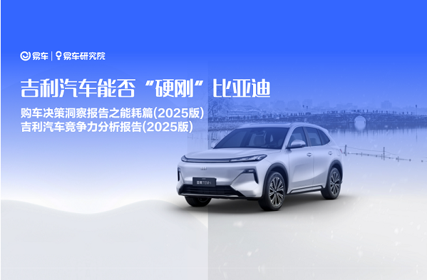 易車研究院發(fā)布“購車決策洞察報告之能耗篇/吉利汽車競爭力分析報告(2025版)”