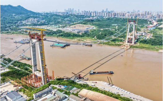 重慶黃桷沱長(zhǎng)江大橋主纜架設(shè)完成