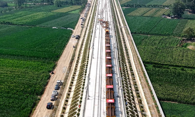 進(jìn)度條刷新！淮宿蚌城際鐵路開(kāi)始全線鋪軌