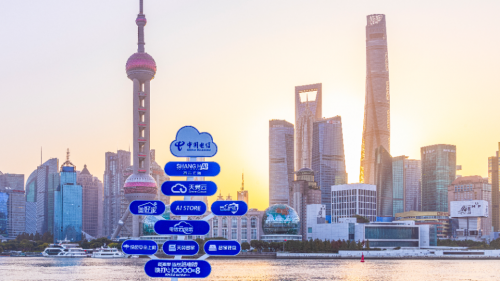 上海電信數(shù)字城市指示牌里的，是智惠城市的美好生活圖景