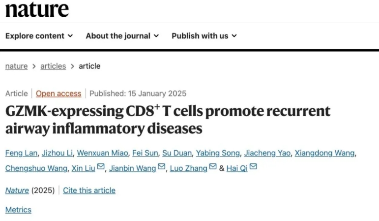 清華大學(xué)與北京同仁醫(yī)院團(tuán)隊發(fā)表研究 揭示慢性鼻病復(fù)發(fā)關(guān)鍵機(jī)制