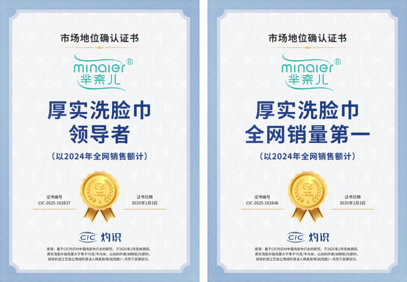 羋奈兒榮獲CIC灼識(shí)多項(xiàng)市場(chǎng)地位確認(rèn)證書(shū)