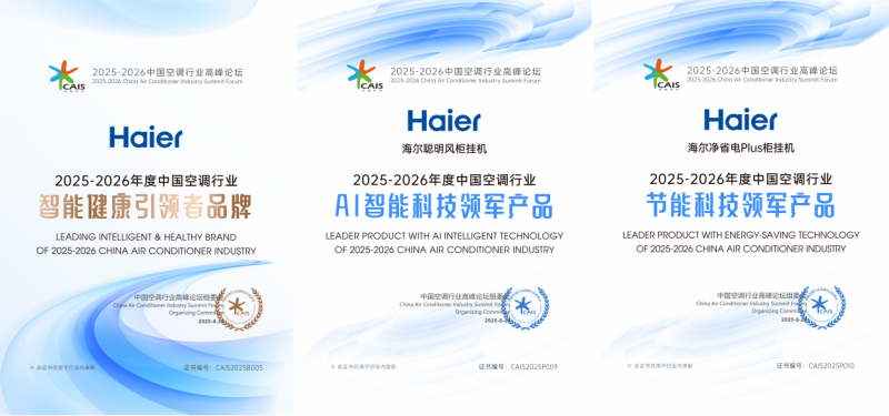 TOP3唯一份額正增！海爾空調(diào)又獲行業(yè)3項(xiàng)大獎(jiǎng)